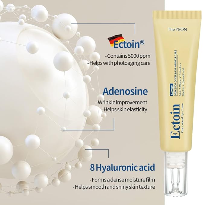 Korean skin care TheYEON Ectoin Vital Conceal Eye Cream for Dark Circle / 20ml 0.67 fl. oz/Concealer, Hydrates, Covers, Wrinkles and Puffiness, Anti Aging