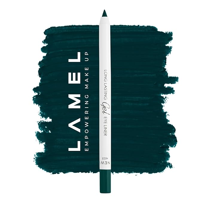 Lamel Green Eyeliner, Ultra Long Lasting Gel Eyeliner Pencil, Waterproof Eye Liner, Smudge Proof, Creamy Eye Pencil, Waterline, Sweat Proof Makeup, Highly-Pigmented (403 Shade)