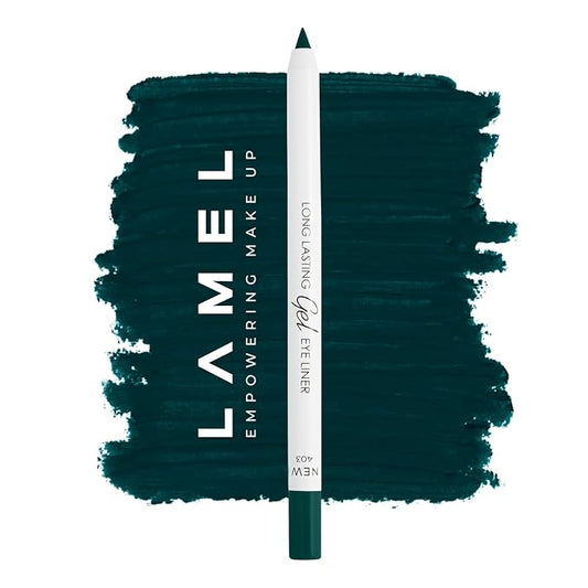 Lamel Green Eyeliner, Ultra Long Lasting Gel Eyeliner Pencil, Waterproof Eye Liner, Smudge Proof, Creamy Eye Pencil, Waterline, Sweat Proof Makeup, Highly-Pigmented (403 Shade)