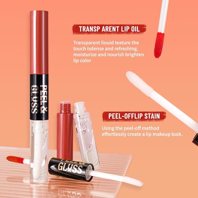 Hot Fuchsia Peel Off Lip Gloss Masque,Lip Stain Peel Off Tattoo-Peel Off Lip Tint and Lip Oil 2-in-1,Long Lasting Waterproof Transfer-proof Lip Mask Lip Gloss Peel Off Lip Liner,for All SkinType03#