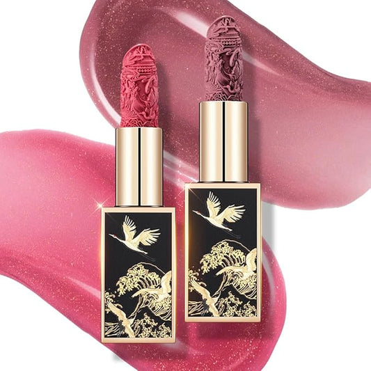 Catkin Moist Lipstick Hydrating High Impact Color Infused with Vitamin E and Avocado Oil Smooth Soft Texture Long Lasting Red Glow Finish 2pcs 07