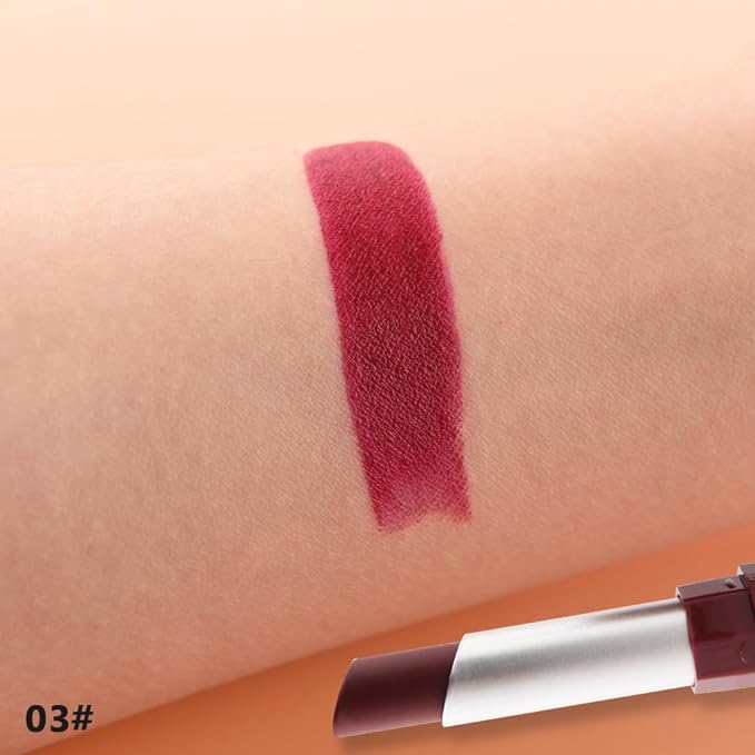 Bright Red Colored Matte Lipstick for Women - Lip Crayon & Face Paint Stick, Smooth Pigmented Everyday Wear, Younger-Looking Lip Gloss Makeup, Lápiz labial mate color vino para mujer 03