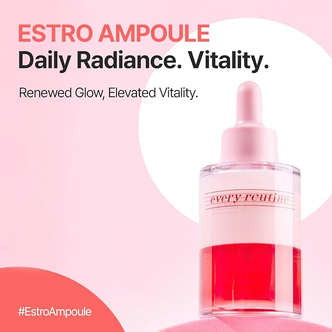 Estro Ampoule – Vegan Collagen Water & 13 Hyaluronic Acids Serum with Pomegranate and Soy Extracts for Hydration, Radiant Glow & Firm Skin 30 ml, 1.01 fl oz
