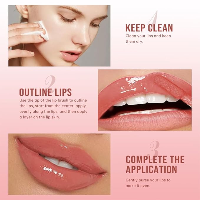 Nourishing High-Shine Lip Gloss,Hydrating & Moisturizing Lip Tint, Non-Sticky, Long-Lasting Glossy Lip Stain,Softens & Plumps Lips for Smooth,Gentle Formula for Dry Lips 03#Cool Dusty Pink