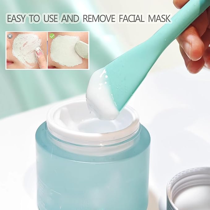 Silicone Face Mask Applicator Brush,Soft DIY Skincare Applicator Tools,Scrubber Exfoliator,Facial Cleansing Brush for Deep Gentle Exfoliating (Orange/Green)