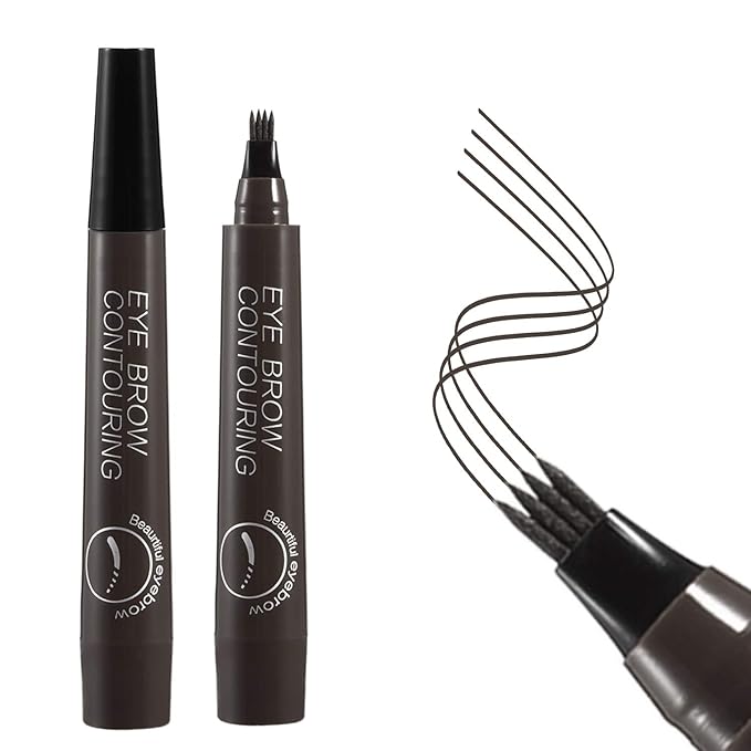 Liquid Eyebrow Pen, Waterproof Microblading Eyebrow Pencil with a Micro-Fork Tip Applicator, Creates Natural Looking Brows Effortlessly