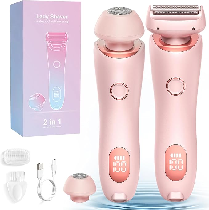 Livora Electric Shaver for Women, Bikini Trimmer for Women, Silk Glide Pro Shaver, Removable Head Electric Trimmer for Bikini, Pubic Hair, Legs, Body, Wet/Dry