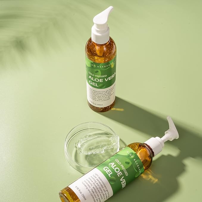 benatu Aloe Vera Gel for Face and Hair, 100% Pure Cold Pressed, Natural Facial Moisturizer for Sunburn Relief, Ance, Skin Care (8.8 fl oz)