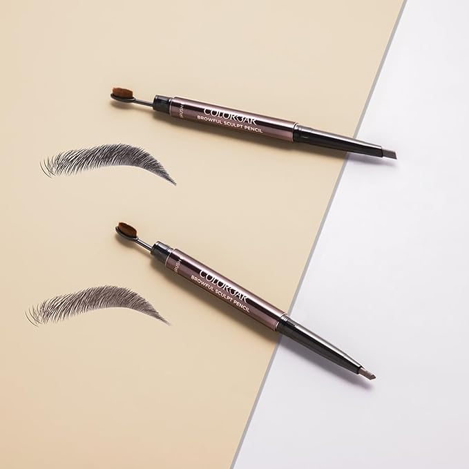 Colorbar Browful Sculpt Pencil - Instant Color Payoff, Velvety Finish, Water-Resistant - Oval Brush and Precise Tip - 002 Cool Brunette - 0.008 oz