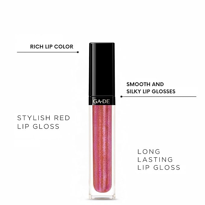 GA-DE Crystal Lights Lip Gloss, 812 - Enriched with Light-Reflecting Crystal Pearls - Smooth Silky, Rich Color - Moisturizes and Adds Shine - 0.2 oz