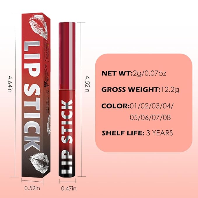 Orange Red Matte Lipstick for Women, Long Lasting Waterproof Transfer-Proof Vegan, 24 Hours Moisturizing Glossy Shine Lip Gloss, Lipstick Palette Beauty Products Makeup All-Day Formula A06#