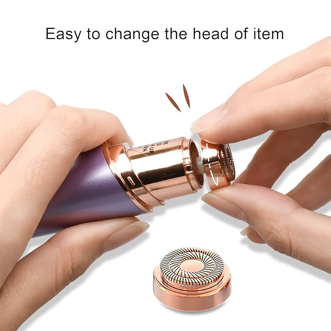 tuokiy Generation 2 Replacement Head for Flawelss Facial Hair Remover, Double Halo Gen 2 Replacement Blades,18K Rose Gold Plated Blades,8 Count