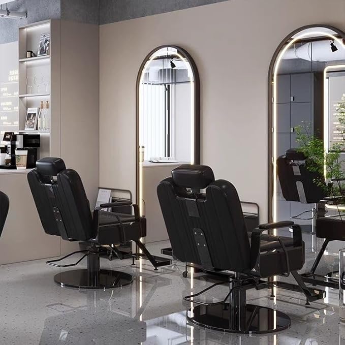 Adjustable Salon Chair for Men - Seat Height Women Beauty Salon Barber Chair Hair Stylists Supports up to 330 lbs Heavy Duty Hydraulic, Black