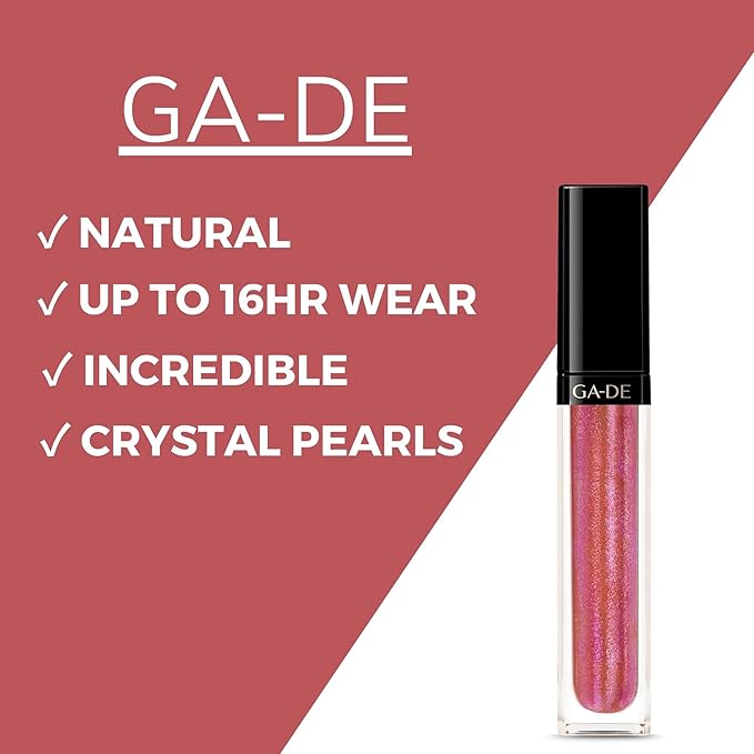 GA-DE Crystal Lights Lip Gloss, 812 - Enriched with Light-Reflecting Crystal Pearls - Smooth Silky, Rich Color - Moisturizes and Adds Shine - 0.2 oz