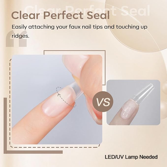 Modelones 9 in One Nail Glue Polish Set Brush On Gel Nail Glue 15ml for Rhinestone, Base Gel, Blooming Nail Art Gel Nail Kit Strengthener Treatment for Weak and Damaged Acrylic Nails U V Lamp Needed