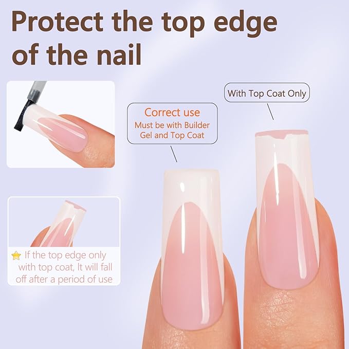 Misssix Deep French Gel Nail Tips, 150Pcs French Tip Press on Nails Long Square Pink, No Need to File 3 in 1 Tips Pre-lasting, Fake Nails for Nail Art DIY 15 Sizes