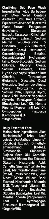 Brickell Men's Daily Essential Face Care Routine I, Gel Facial Cleanser Wash and Face Moisturizer Lotion, Natural and Organic, Unscented, Skincare Gift Set