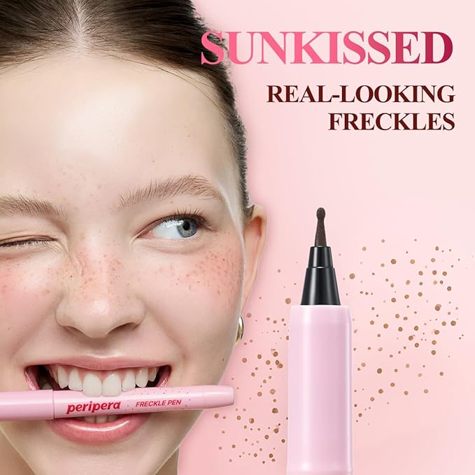 Peripera Freckle Pen, Natural Sun-Kissed Makeup – Long Lasting, Smudge-Proof Faux Freckles with Precision Dot Tip, Buildable K-Beauty Freckle Makeup Pen (01 NATURAL BROWN)