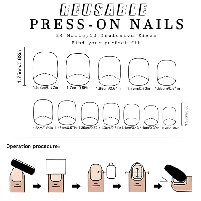 Flower Press on Nails Short Square Fake Nails Pink False Nail Floral Glossy Full Cover Acrylic Nails Spring Glue on Nail Artificial Cute Stick on Nail for Women Manicure 24Pcs