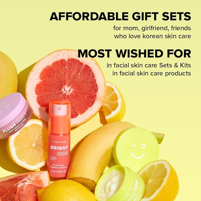 I DEW CARE Skin Care Set - Vitamin To Glow Pack | Niacinamide, Glass Skin Smoother, Vegan, Cruelty Free, Travel Size, Moisturizing Balm, For Dry Lips, Nourish, Hydrate, Illuminating, Stocking Stuffers