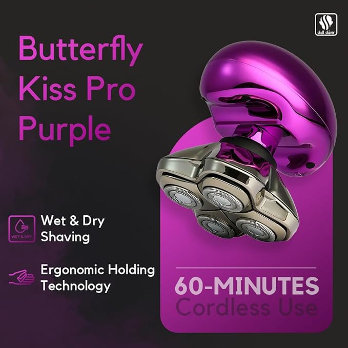 Skull Shaver Butterfly Kiss Pro (Purple): Best Electric Shaver for Bikini, Leg, Body Shaving