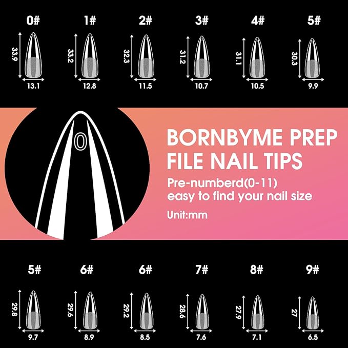 Long Stiletto Soft Gel Nail Tips, BORNBYME 240 PCS Half Matte Pre Buff Full Cover Shaped Nail Extenison Tips Gel Nail Tips