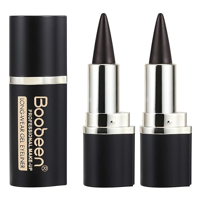 Boobeen Eyeliner Pencil - Black Gel Eyeliner - Quick Drying, Waterproof, Smudge-proof All Day - Long Lasting (Brown x2)