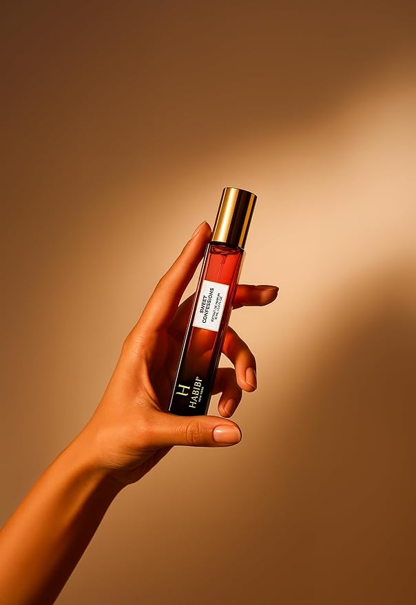 H HABIBI Sweet Confessions Extrait De Parfum 10ml (0.30 fl Oz) – Travel Size Arabian Perfume for Women & Men, Long Lasting Fragrance, Luxury Niche Perfume with Leather Case