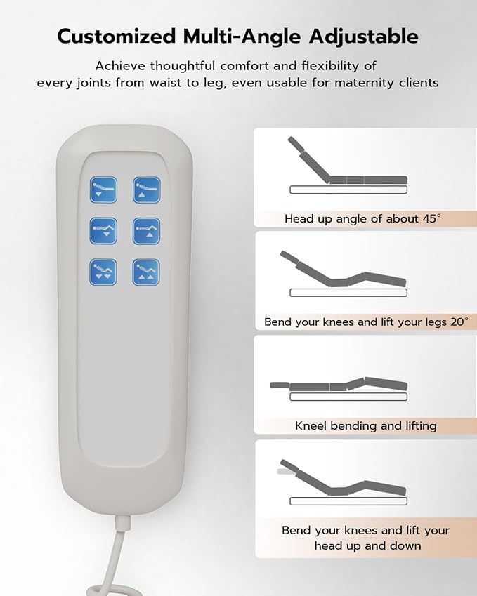 Paddie 3 Motor Fully Electric Lash Bed with Face Cradle & Foot Pedal, 550lbs Electric Lift Massage Table with Independent Leg Adjustment & Rolling Wheels, Dental/Exam/Treatment/Spa/Tattoo, Black
