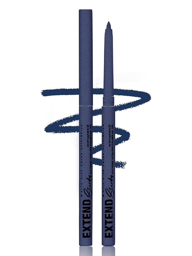 Blue Gel Glitter Eyeliner Pencil, Metallic Waterproof Smudge-Proof Creamy Retractable Smooth Eye Liner pencil, Hypoallergenic Long Lasting Eyeliner Brightener Pen Crayon Eye Makeup Gift for Women#08