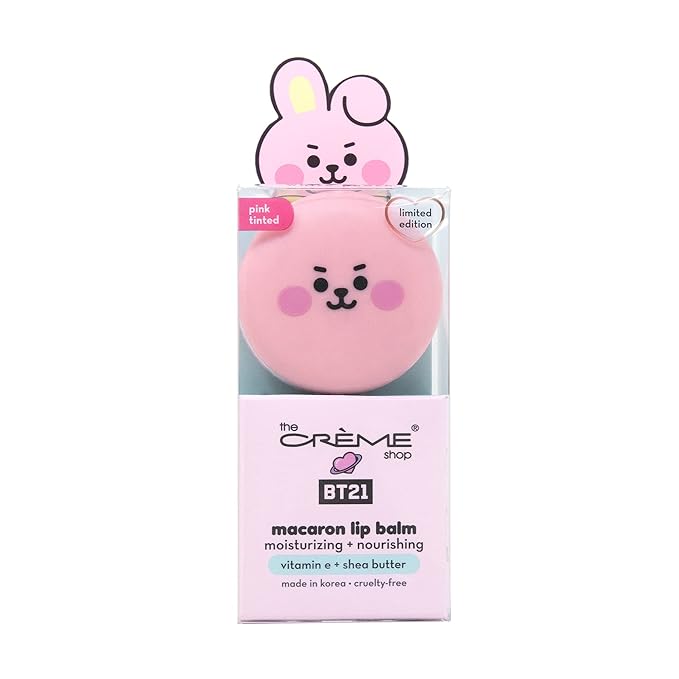 The Crème Shop | BT21 Baby - COOKY Macaron Lip Balm - White Peach (Pink Tinted)