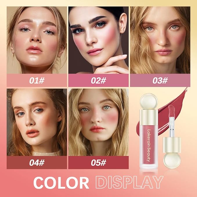 Liquid Blush Stick For Cheeks, Soft Velvet Cream Face Cheek Tint, Natural Matte Pink Red Blush Skin Tint, Waterproof Long Lasting Dewy Makeup, Moisturizing Lightweight Blendable (2#)