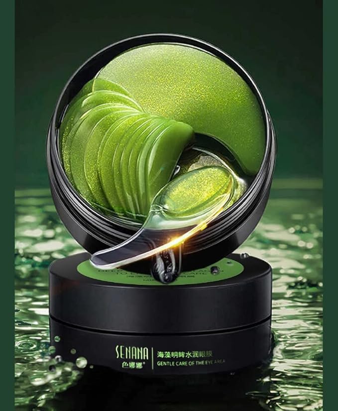 Senana MarinaUnder Eye Masks, Eye Lines And Moisturizing Eye Patches, Moisturizing, Nourishing, Improving Eye Bags, Dark Eye Circles, Under Eye Gel Pads with Collagen Hyaluronic Acid (60 Pieces) (Deep Seaweed Collagen)