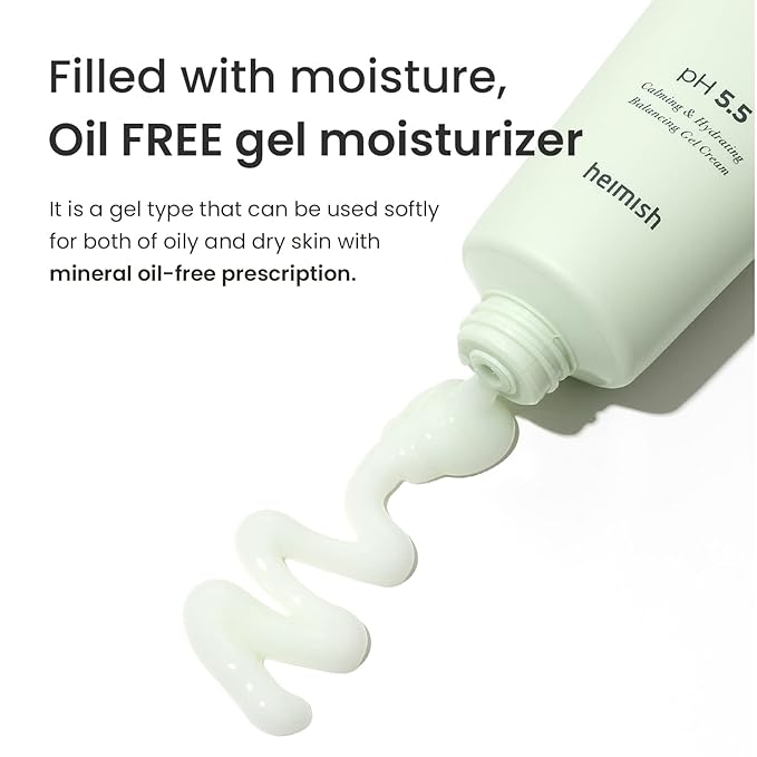 HEIMISH Matcha Biome Oil-free Calming Gel Moisturizer - Moisturizing, Cooling, Soothing, Low Irritating, Non-sticky formula with Matcha, Probiotics, for Oily & Acne-prone Skin, pH 5.5, 3.4fl.oz/100ml