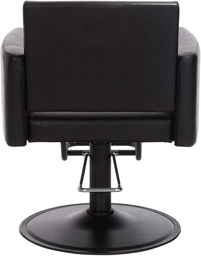 Buy-Rite Onyx Salon Styling Chair - Modern Black Hair Stylist Chair with Open Back, Inclined Seat, Rounded Arms, Premium Vinyl Upholstery, Durable Steel Frame & Footrest - NIN-6610