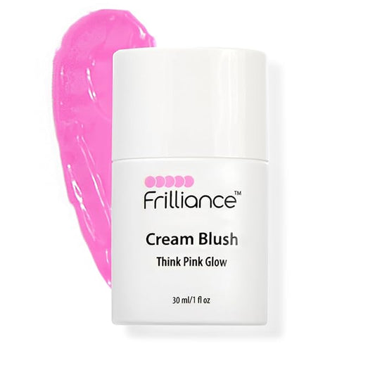 Frilliance Hydrating Cream Blush, Think Pink Glow Tint, Cruelty Free Hypoallergenic for Teens of All Skin Types, 30 ml / 1 fl oz