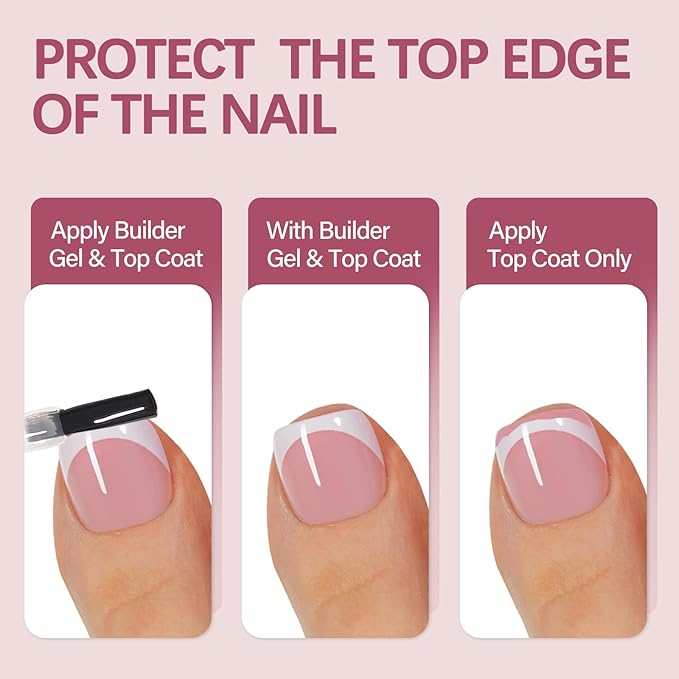 Vansiho 150 pcs Fake Toe Nail Tips Press on, French Tip Soft Gel Toenail Extension Pink White, Square Round Toenail Pre-applied Tip Primer & Base Coat, Soft Gel Fake Toe Nails for Home DIY 15 Sizes