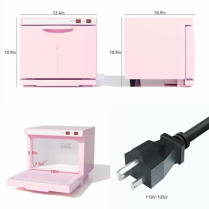 Hot Towel Warmer, 8.5L Towel Warmers Spa, Small Towel Warmer Professional Mini Towel Warmer Cabinet for Facial, Towel Warmer Esthetician Towel Heater for Beauty&Salon(8.5L-Pink)