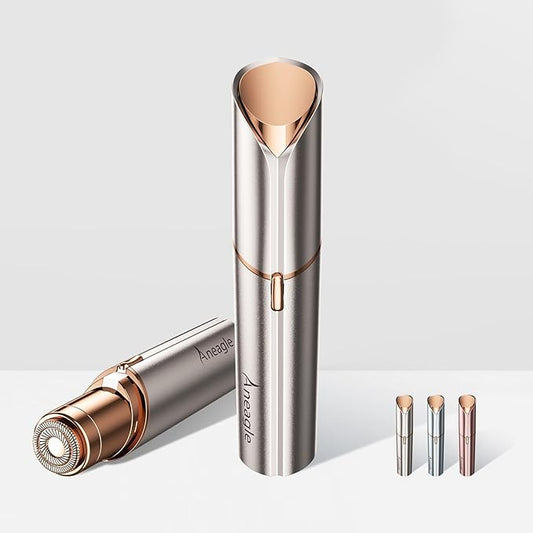 Facial Hair Remover for Women,Painless Hair Shaver Rechargeable with LED Light, Flawless Lady Face Electric Razor,The Great Female Mustache Removal (Rose Gold)