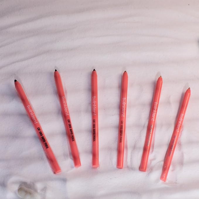 TWINKLENT Cat Eyes Super Pencil – 24-Hour Long-Lasting Waterproof Gel Eyeliner, Multipurpose Vegan Eye Makeup, Built-in Sharpener, 6 Shades (5-Twinkle Gold)