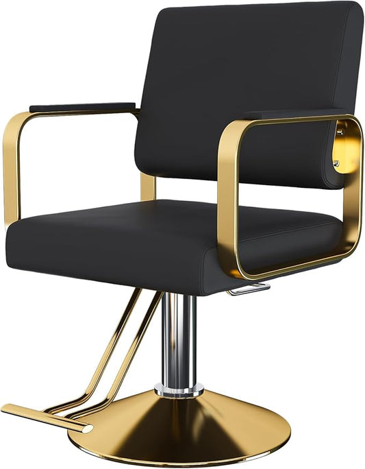 Heavy Duty Barber Chair for Hair Stylist,Professional Reclining Hair Salon Seat,Adjustable Seat Height 34-40" Barber Beauty Shampoo Barbering Equipment for Hair Stylist Spa