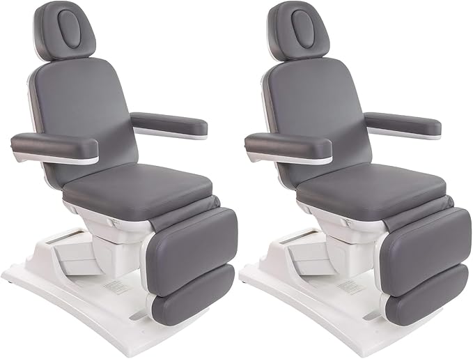 Medical Spa Exam Chair - Electric Massage Table for Spa Facial Solutions - 4-Motor Salon Bed with Remote Control, 2-Year Warranty - Esthetician Equipment for Medical Office - Gray