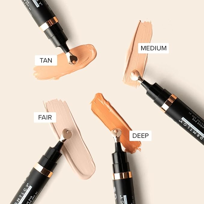 DRMTLGY Luminous Tinted Under Eye Cream Color Corrector SPF 41 for Dark Circles, Anti-Aging, Hydrating Eye Serum with Peach Undertone, Fair