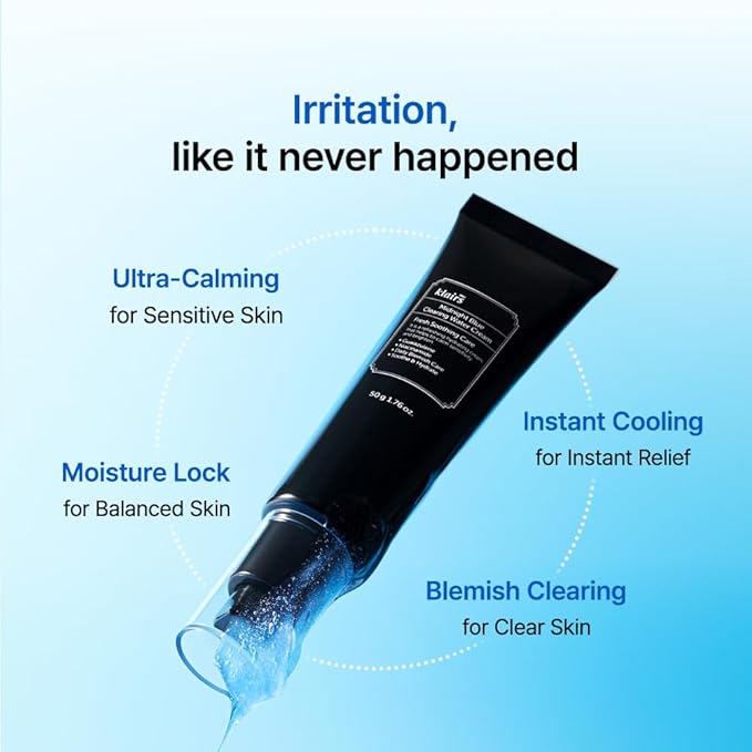 DearKlairs Midnight Blue Clearing Water Gel Cream 1.76 Ounce, Improve Dullness, Pigmentation, Red Spot, Bumps, No irritation, For Oily Skin