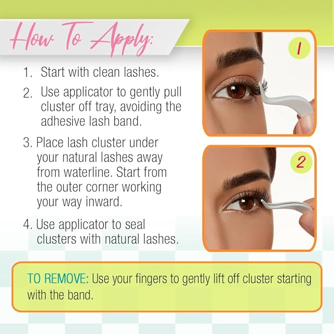 Ardell Winks Press On Eyelash Extensions, Natural - DIY Lash Clusters, 30 Individual Lashes, Natural Look Lashes with Applicator, 1 Pack