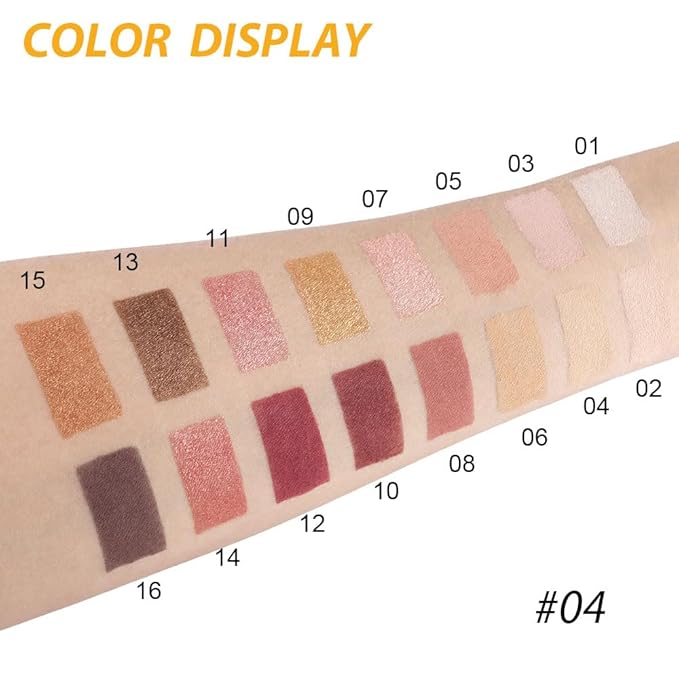 16 Colors Nude Champagne Gold Glitter Matte Shimmer