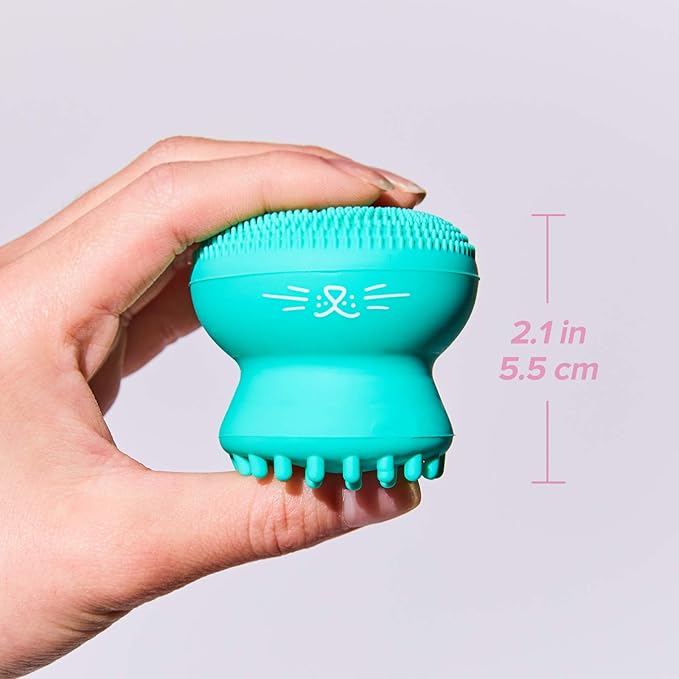 I Dew Care Cleansing Tool - Pawfect Face Scrubber | 3-in-1 Cute Silicone Pore Cleanser, Exfoliator, and Massager with Sponge