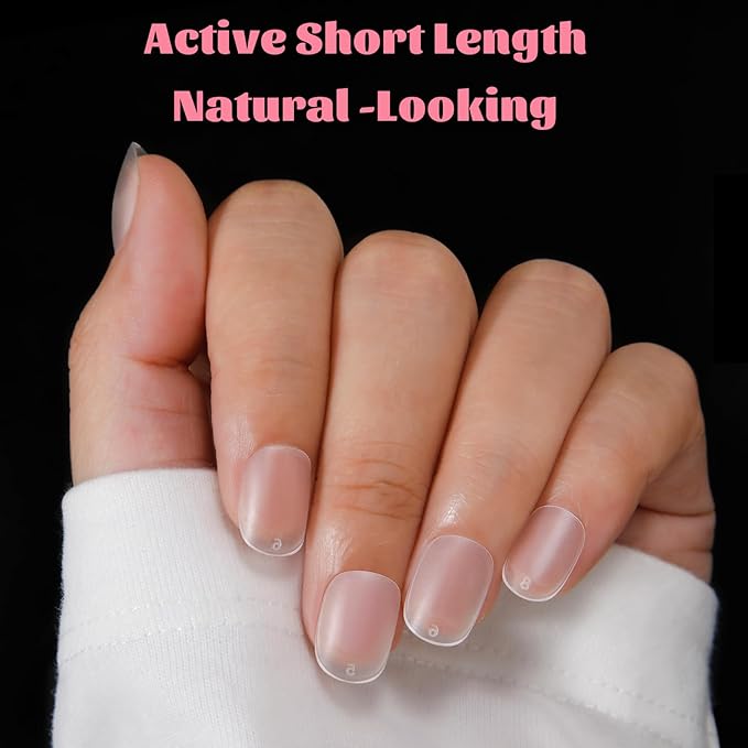 Extra Extra Short Round Gel Nail Tips, SINOKAME Extra Short Press on Fake Nails Clear Round, Full Matte No File Small Petite Child Size Nails for Nail Extension,600 Pcs 13 Sizes with Refills 4&5