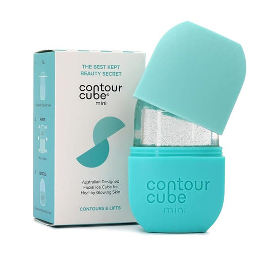 Contour Cube Mini - Revolutionary Ice Roller for Sculpting & De-Puffing - Face Ice Roller & Massager - Ice Mold for Face - Compact Skin Care Tools for Daily Skincare & Travel - Mint
