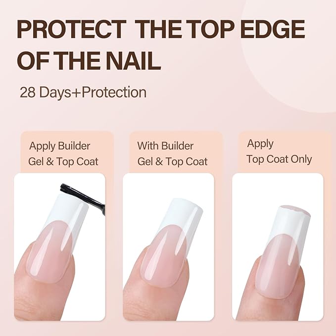 Vansiho French Gel Nail Tips, 150Pcs Long Square Gel Nail Tips, French Tips Press on Nails, French Square No Need to File 3 in 1 Pre-French Gel Tips, Fake Nails for Nail Art DIY 15 Sizes